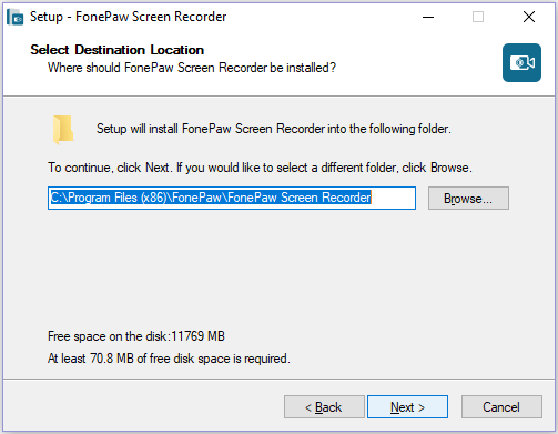 Choose Folder to Save Program