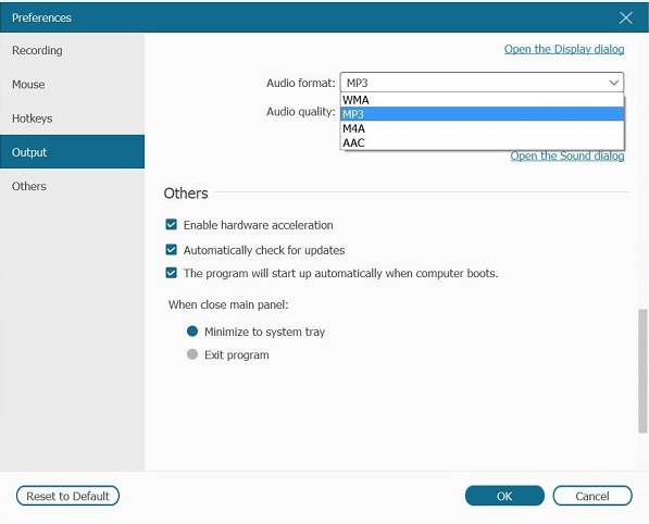 Formati per salvare l'audio registrato