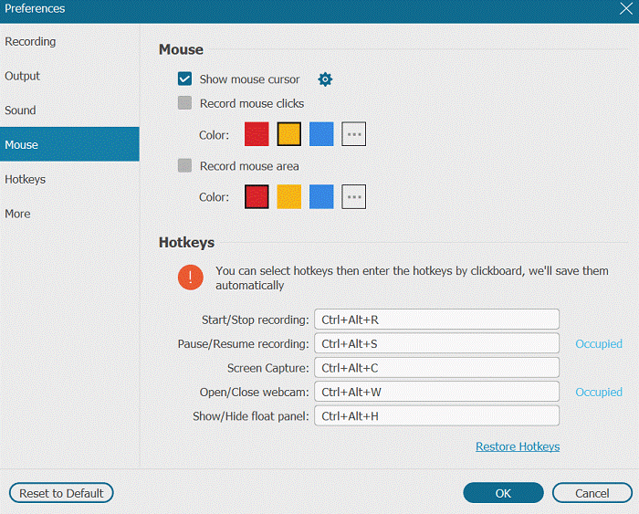 Customize Settings