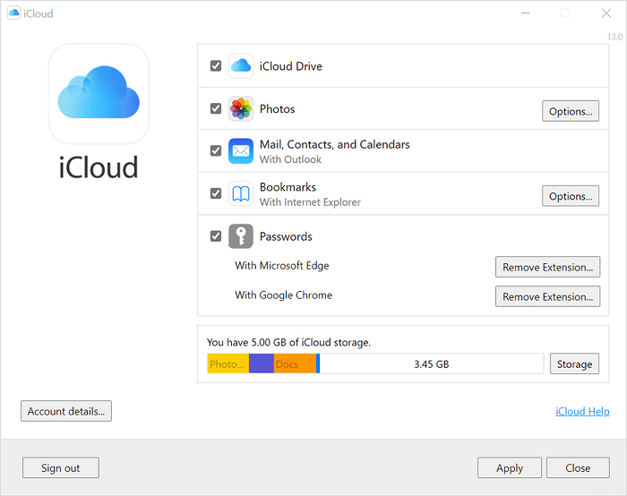 Enable iCloud Photos in iCloud for Windows