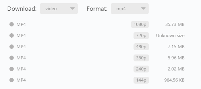 Select Output Format and Quality