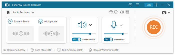 Interfaccia registratore audio