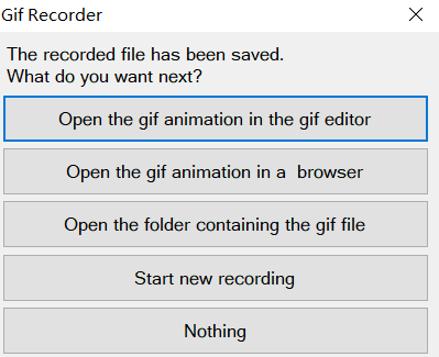 GIF Recorder Finishes Recording