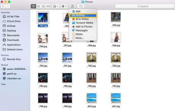 AirDrop Files on Mac