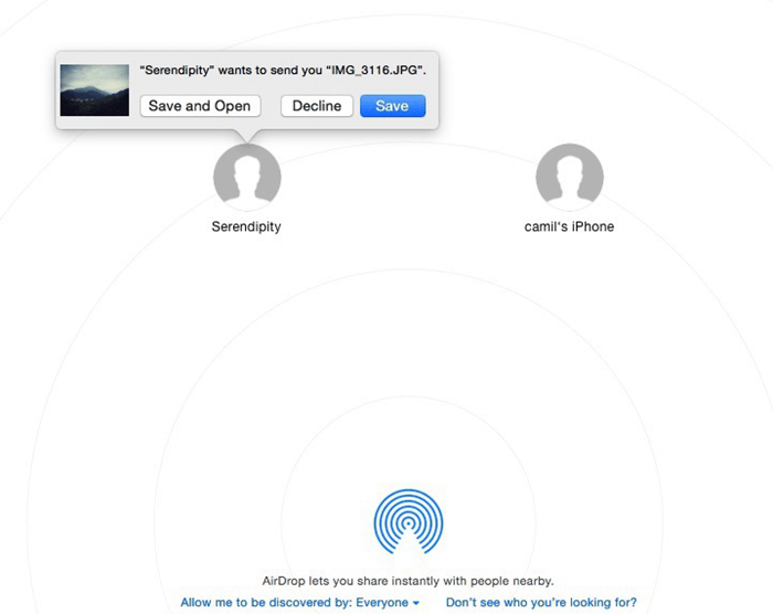 Airdrop from iPhone to Mac