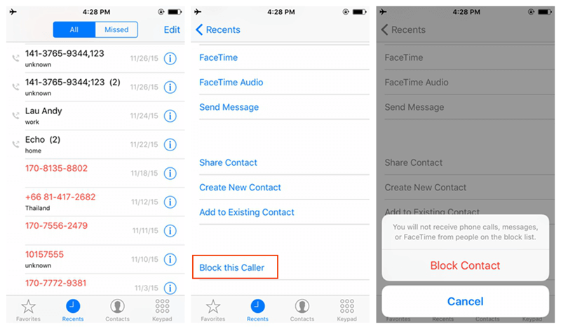 Block Recent Callers on iPhone