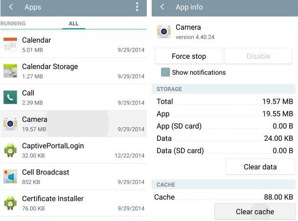 Clear Cache on Camera