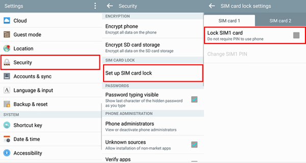 Choose SIM Card to Lock