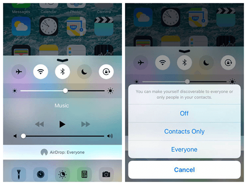 Enable Airdrop on iPhone