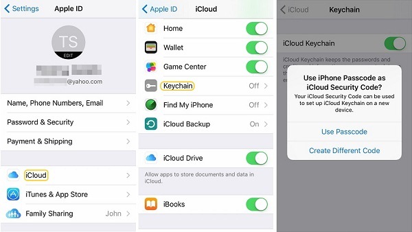 Enable iCloud Keychain