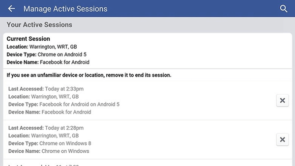 Facebook Android Check Account Security