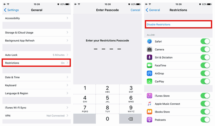 FaceTime Restrictions