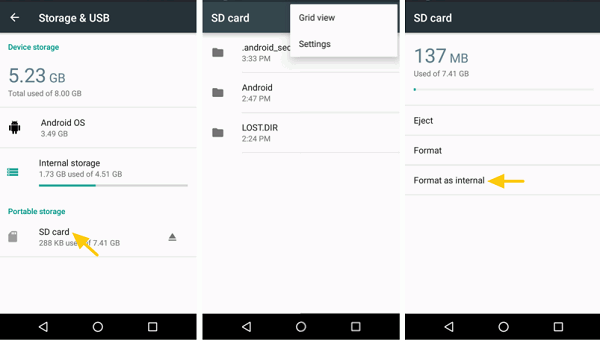 Set Up SD Card as Internal Storage