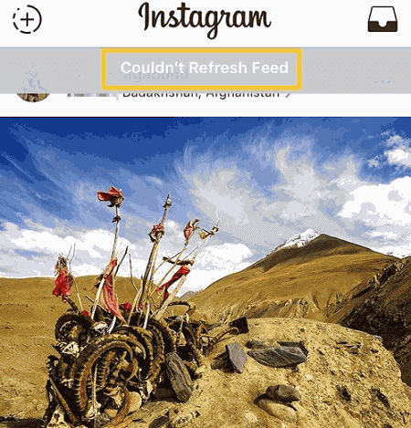 Instagram Not Refresh Feed Error
