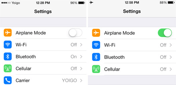 iPhone AirPlane mode