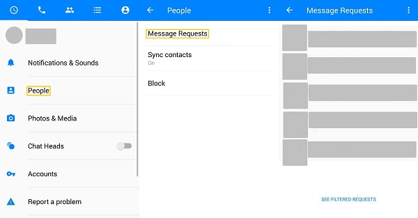 Messages Request in Messenger