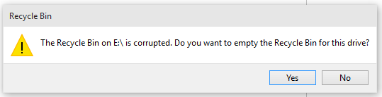 Recycle Bin is Corrupted