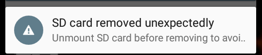 SD Card Removed Unexpectedly
