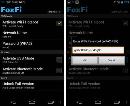 Set up Password on Foxfi