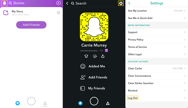 Snapchat Log Out