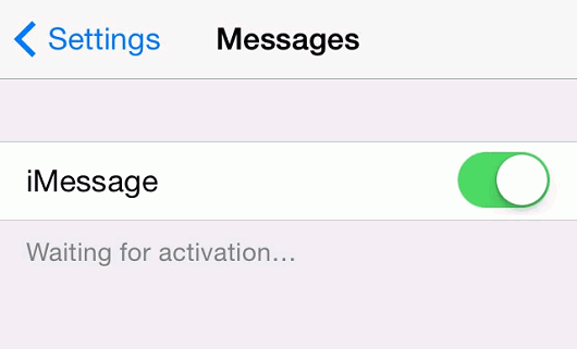 Turn on iMessage