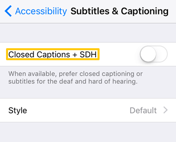 Enable Closed Captions