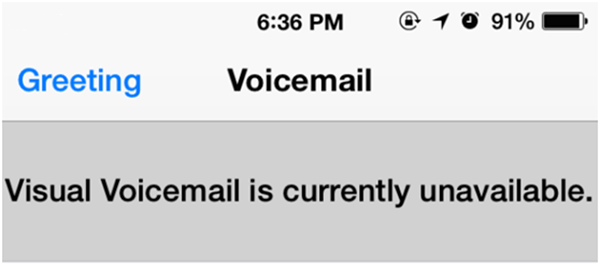 Visual Voicemail is Currently Unavailable