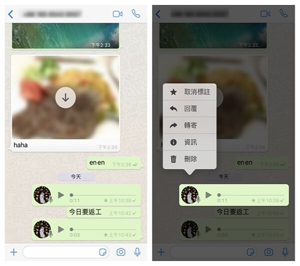 WhatsApp 語音訊息導出手機