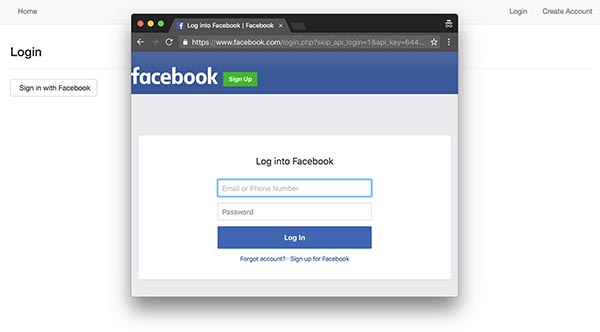 Facebook Log in