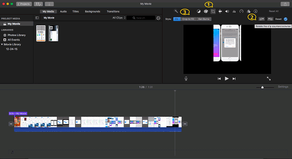 Rotate Video on iMovie