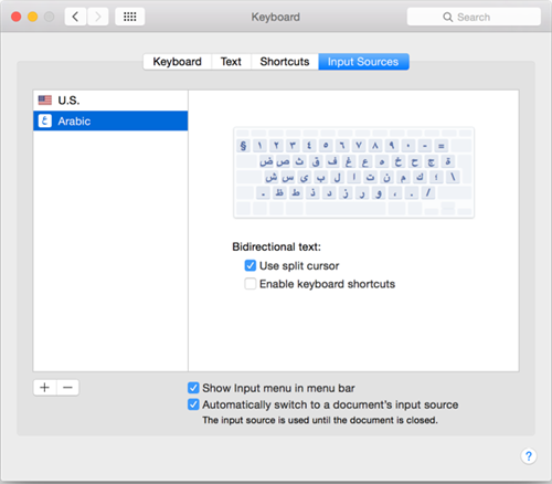 Mac Input Sources