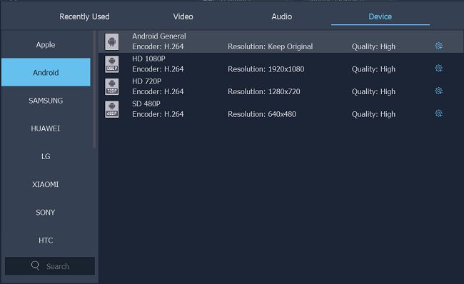 Set Android Media Format