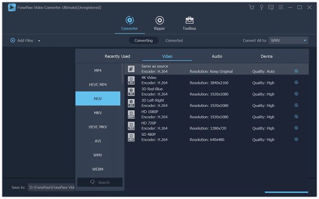 Select H.264 Video Files