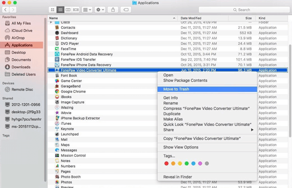 Remove FonePaw Video Converter from Mac
