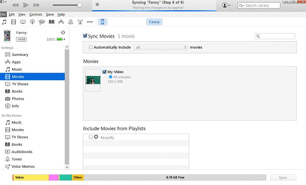 Sync Videos with iTunes