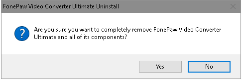 Confirm to Uninstall