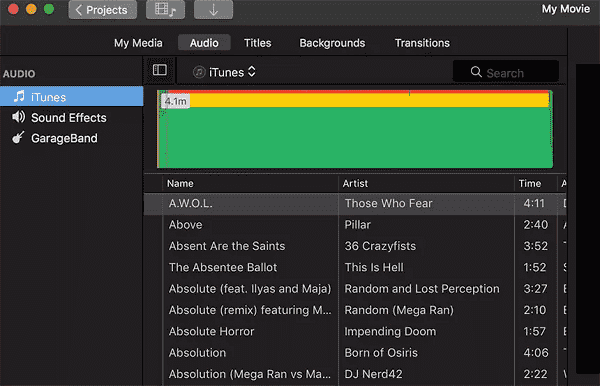 Import Audio To iMovie