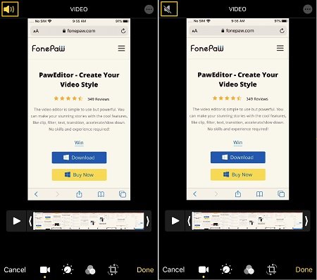 Mute Video on iPhone