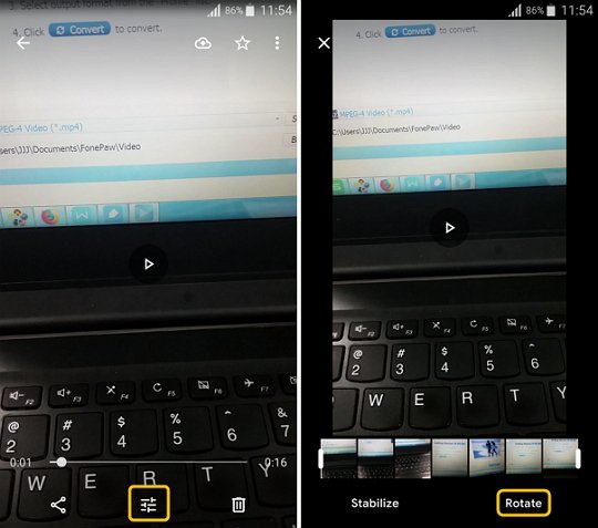 Rotate Video in Google Photos