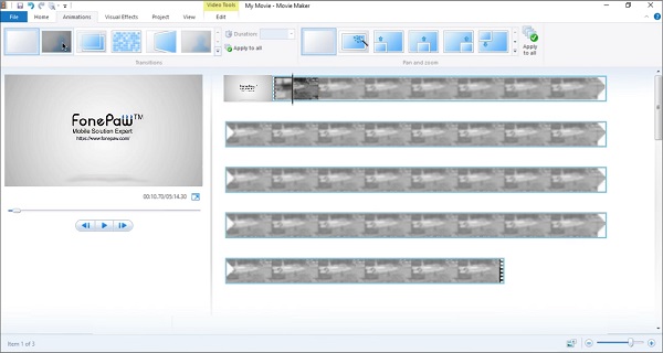 Add Animations in Windows Movie Maker