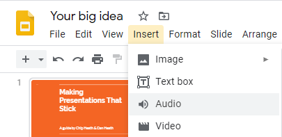 Insert Audion Into Google Slides