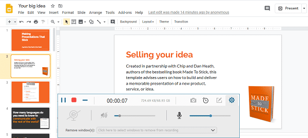 Record Voice Over In Google Slides