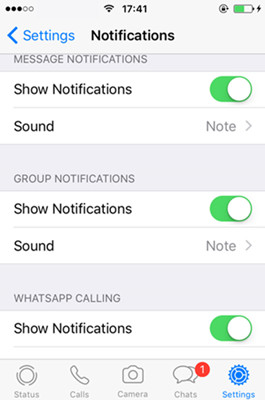 WhatsApp Notification iOS