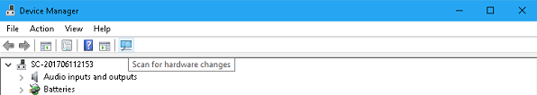 Click Scan for Hardware Changes Icon