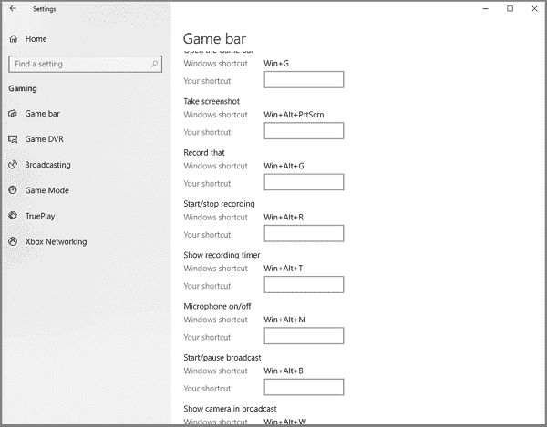 Game Bar Hotkeys