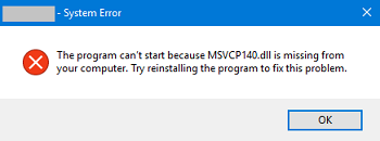 MSVCP140.dll Missing