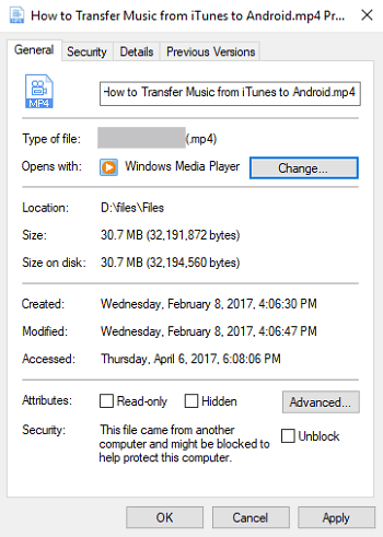 Windows Media Player로 비디오 열기