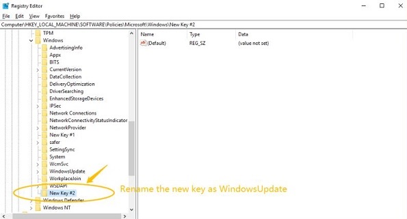 Registry Rename the New Key
