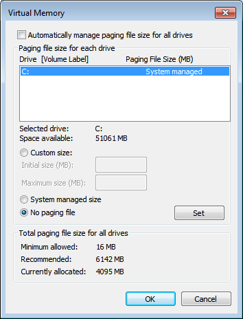 Reset Virtual Memory