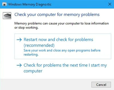 Diagnostica memoria Windows